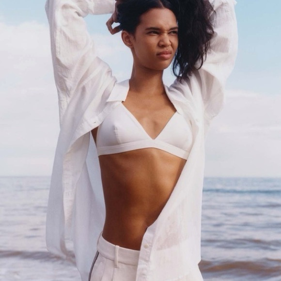 NWOT Aritzia Wilfred Free White Linen Shirt - Picture 6 of 9